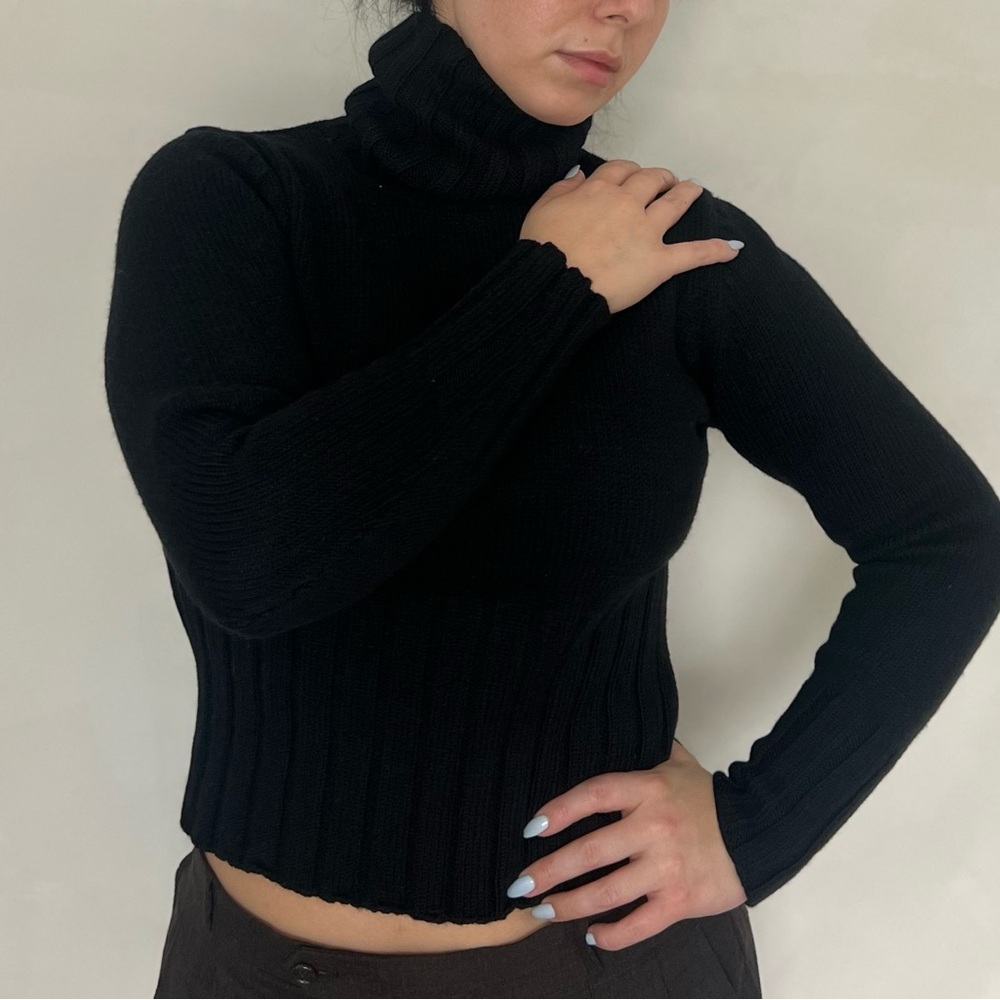 Vintage Oscar de la renta Black Turtleneck Sweater